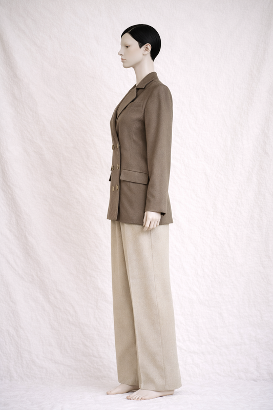 Vintage Emmanuelle Khanh Blazer in Brown Wool and Cashmere