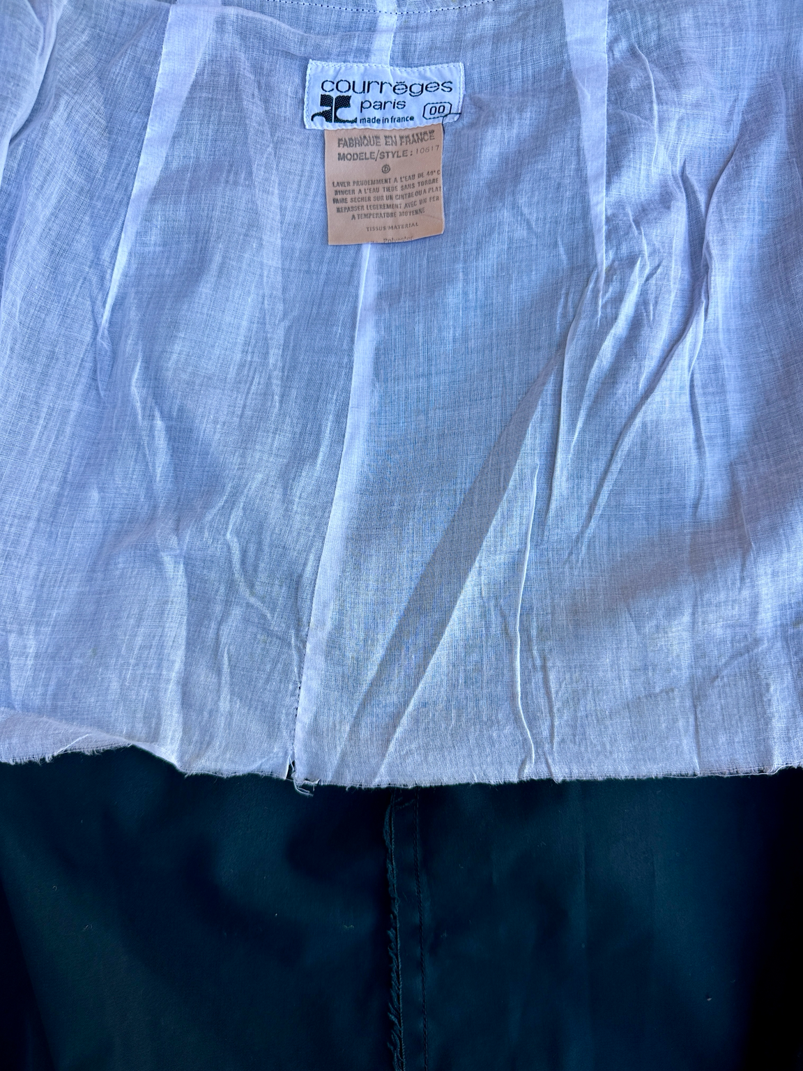 Authentique jupe portefeuille noire Courrèges Paris vintage