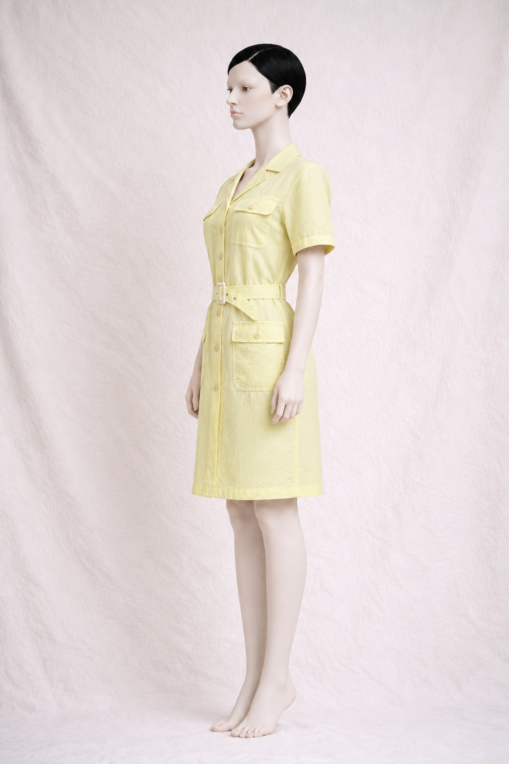 Robe en lin jaune Yves Saint Laurent vintage authentique