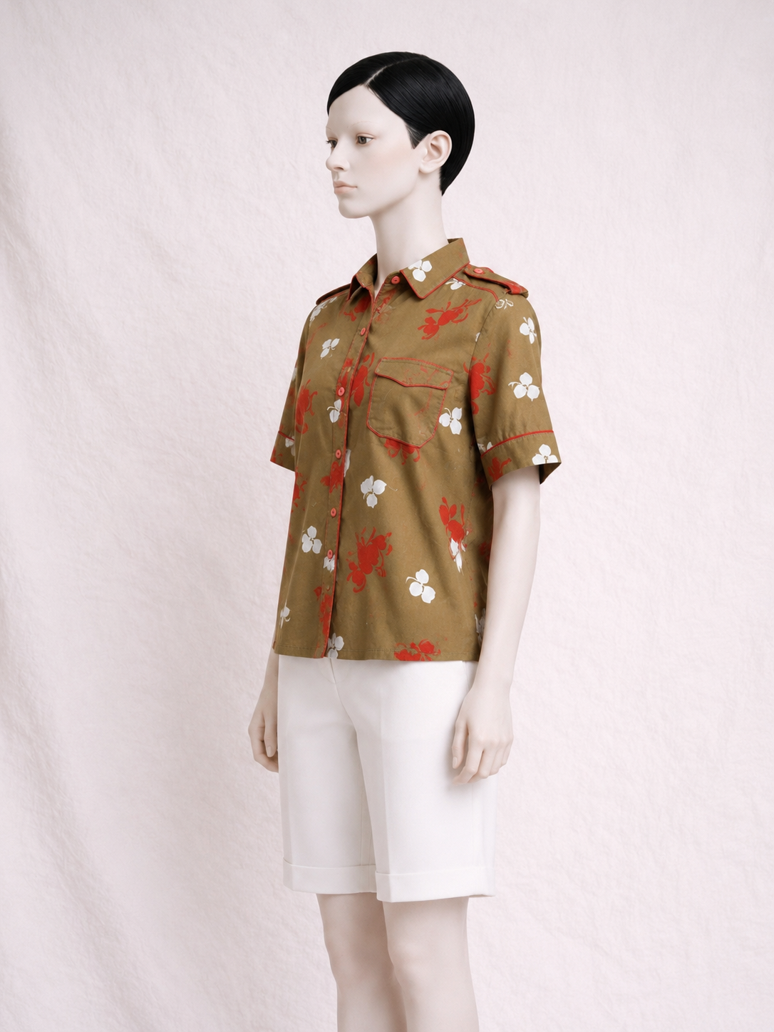 Chemise saharienne en coton léger Louis Féraud Paris vintage