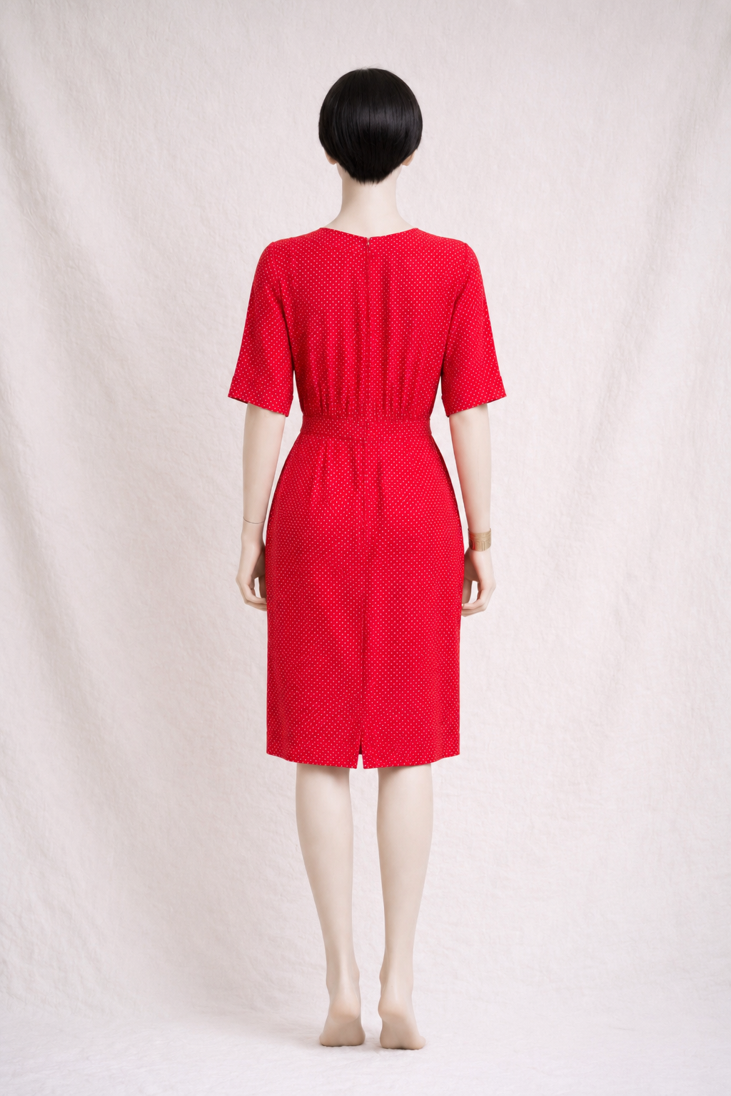 Robe en soie rouge à pois Valentino Miss V vintage authentique