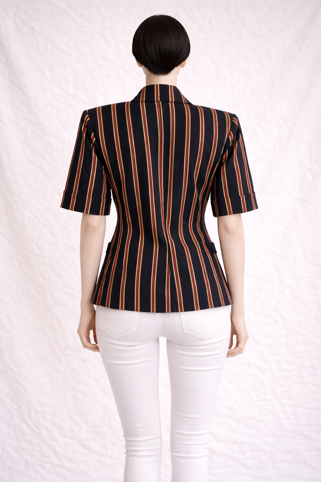 Blazer manches courts à rayures Yves Saint Laurent vintage authentique