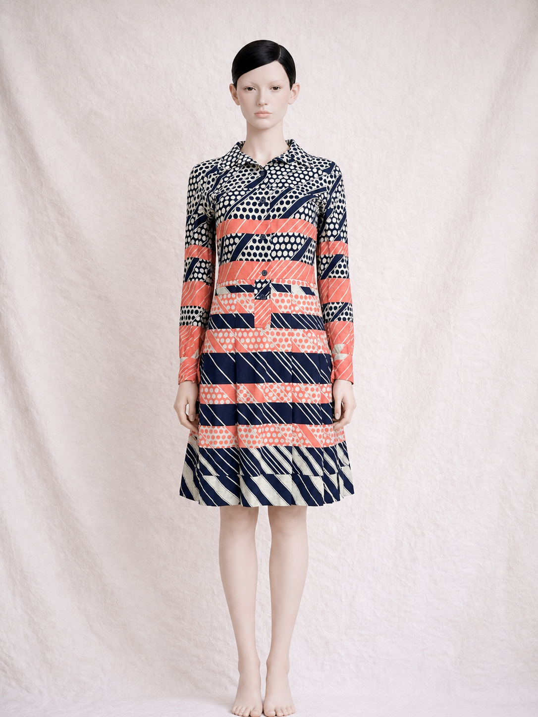 Robe en laine imprimée Lanvin Boutique vintage authentique circa 70's