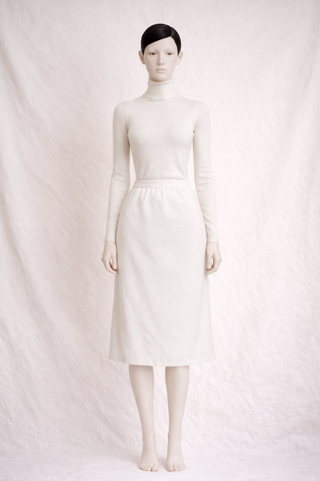 Jupe authentique Céline Paris en laine écrue vintage
