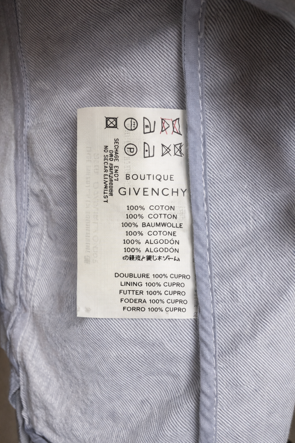 Blazer long en denim gris Givenchy vintage authentique