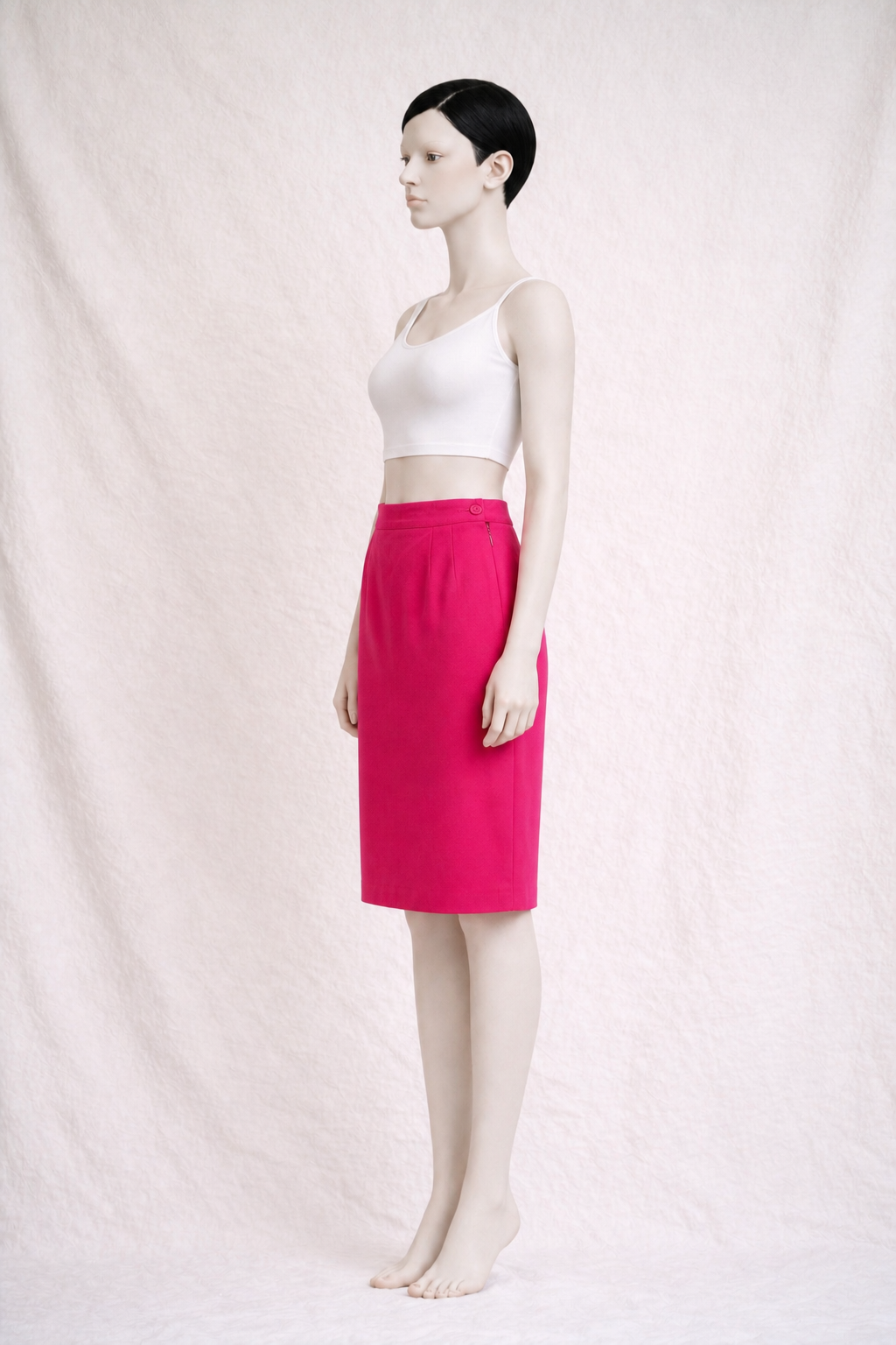 Jupe crayon rose fuchsia Yves Saint Laurent vintage authentique