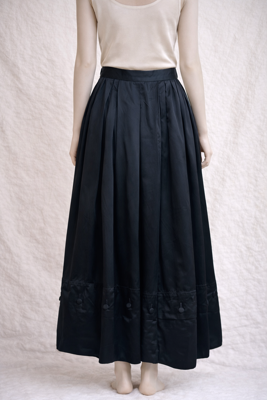 Jupe longue en satin noire Chantal Thomass Paris vintage