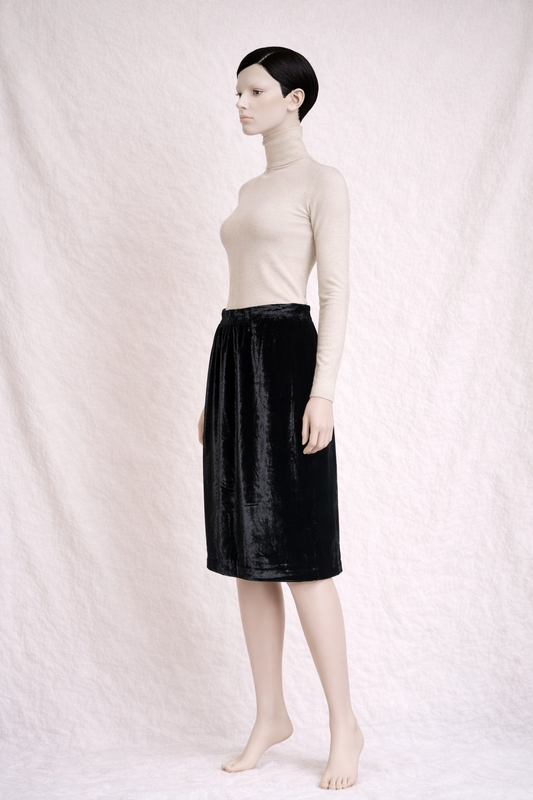 Silk velvet skirt Saint Laurent Rive Gauche black