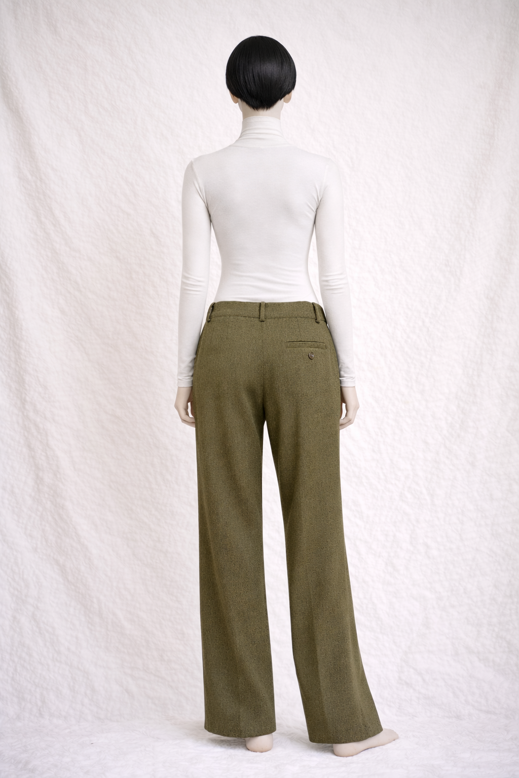 Pantalon Sonia Rykiel Paris en laine vert olive vintage