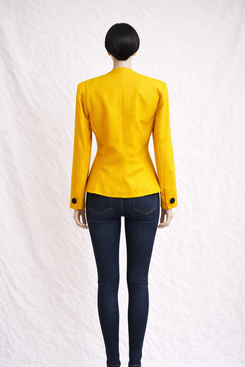 Blazer authentique Yves Saint Laurent  en coton jaune safran vintage