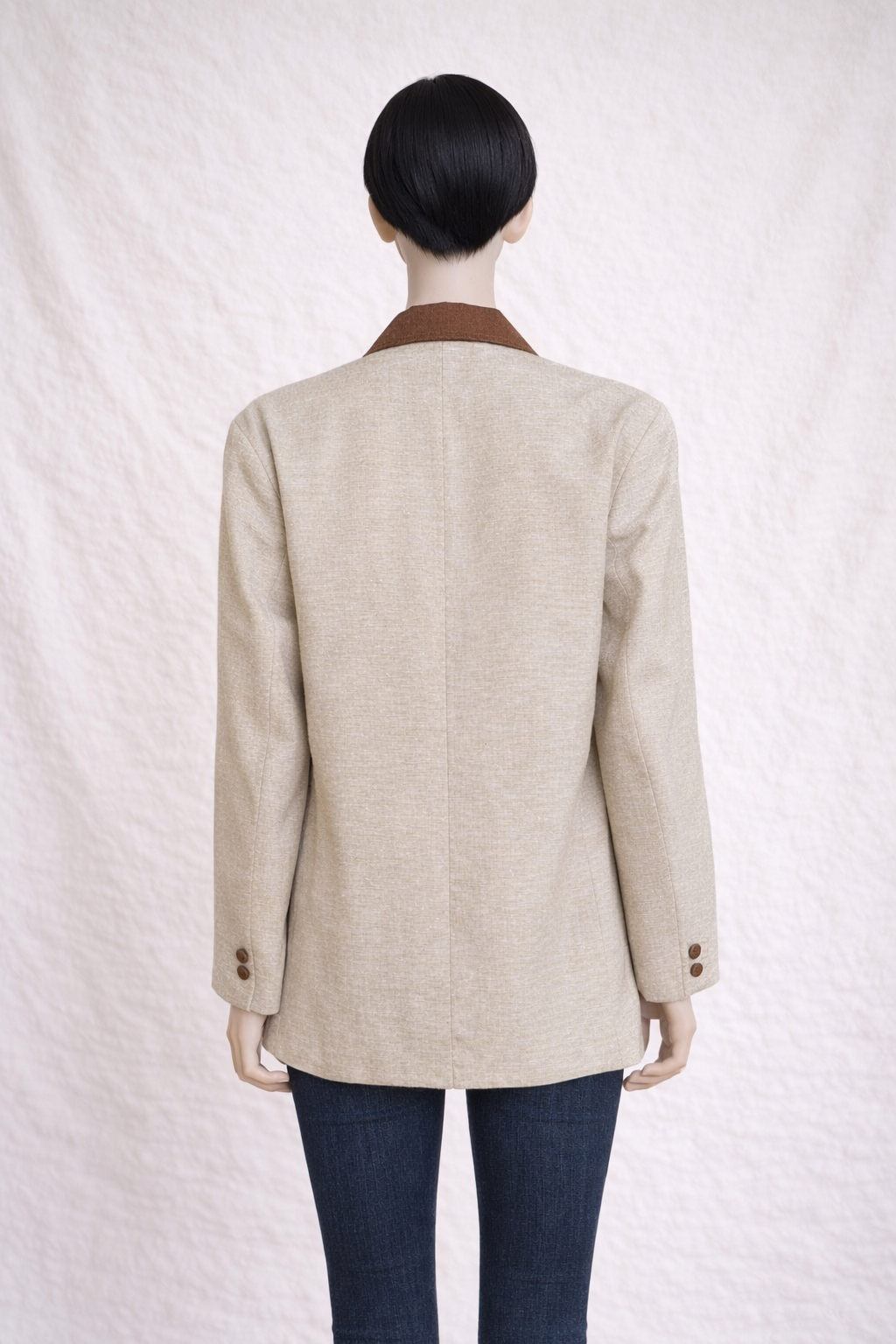 Blazer en lin et soie beige Lanvin Paris