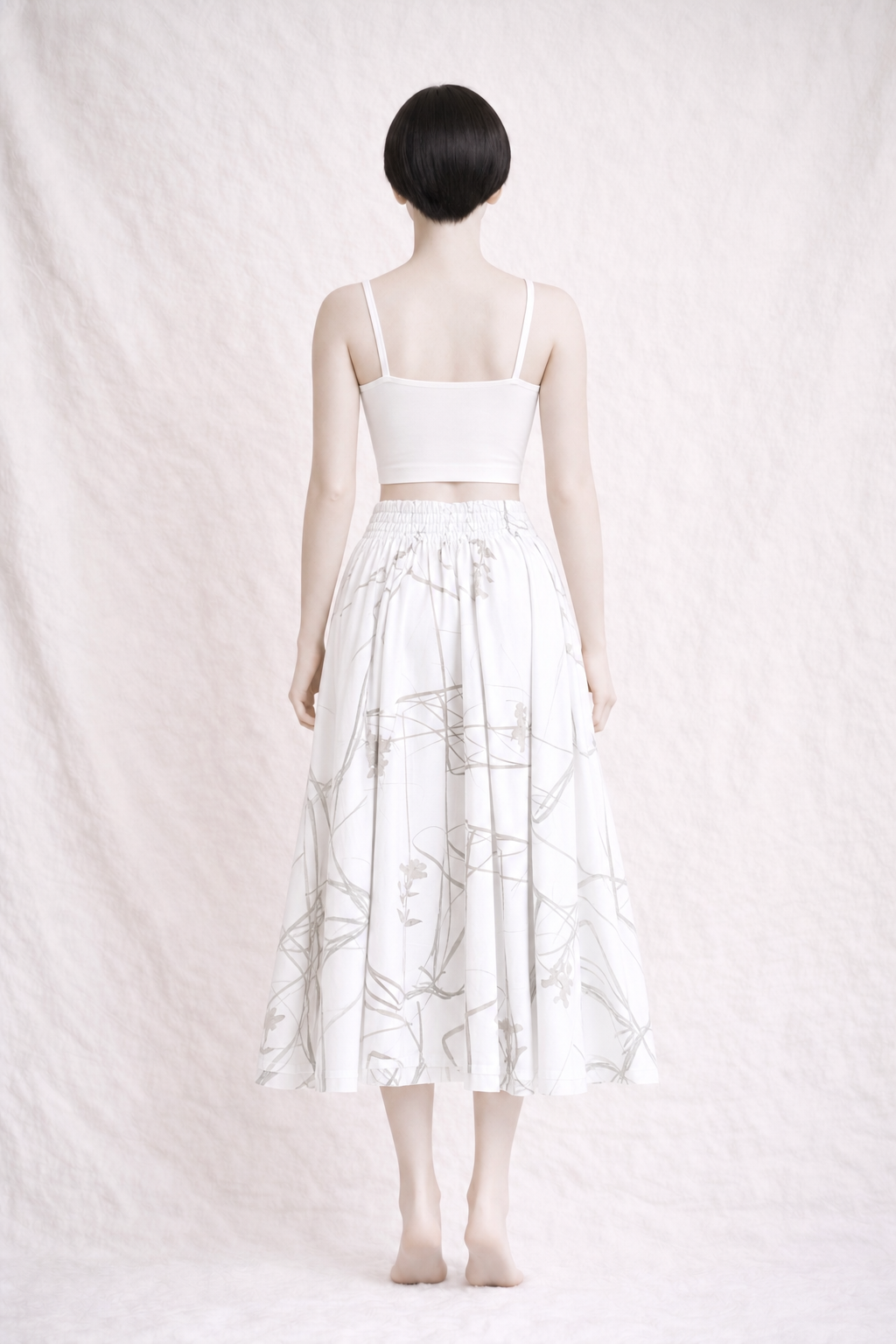 Jupe longue authentique Y’s Yohji Yamamoto en coton blanc