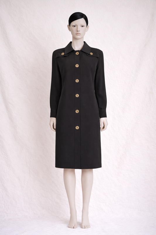 Robe noire Givenchy Paris vintage authentique