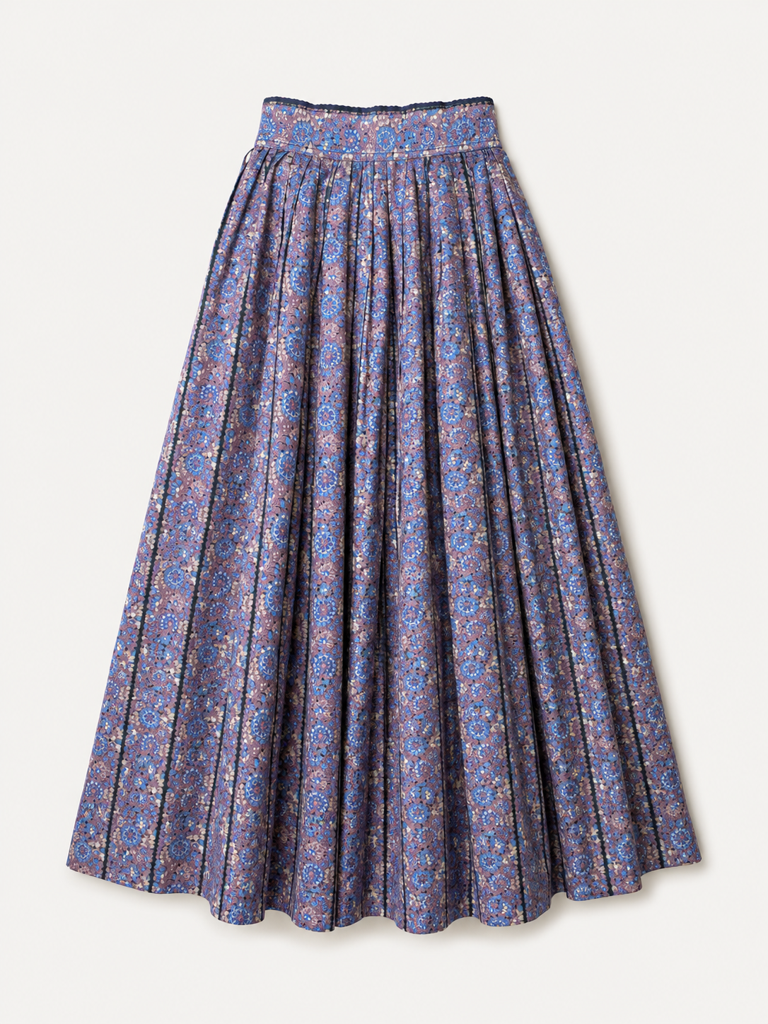 Jupe longue fleurie lila Saint Laurent vintage authentique