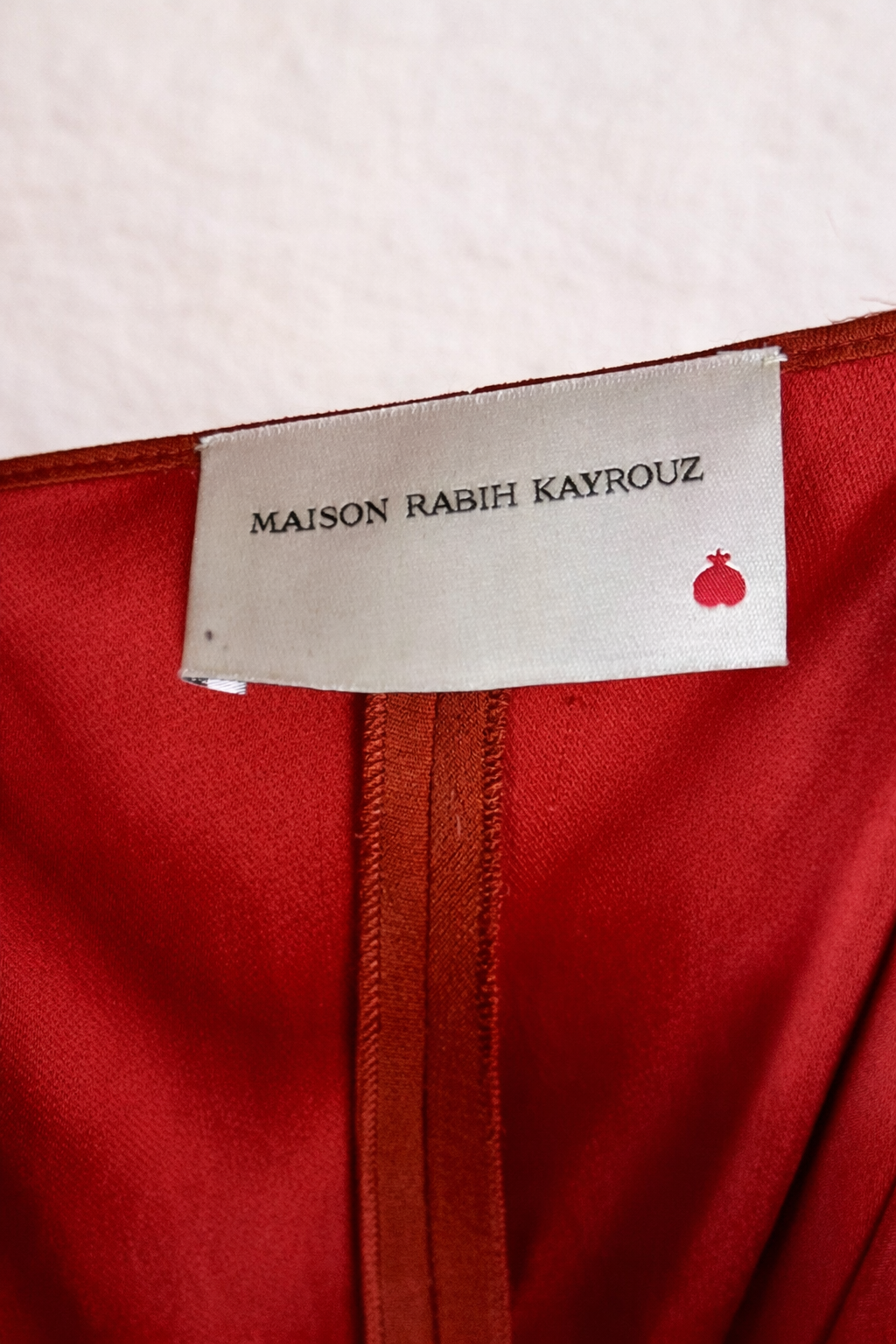 Robe fluide terracotta à manches froncées Maison Rabih Kayrouz