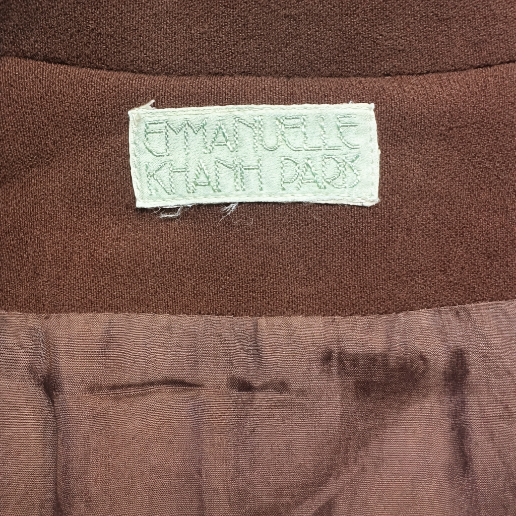 Blazer en laine marron Emmanuelle Khanh Paris authentique vintage circa 80