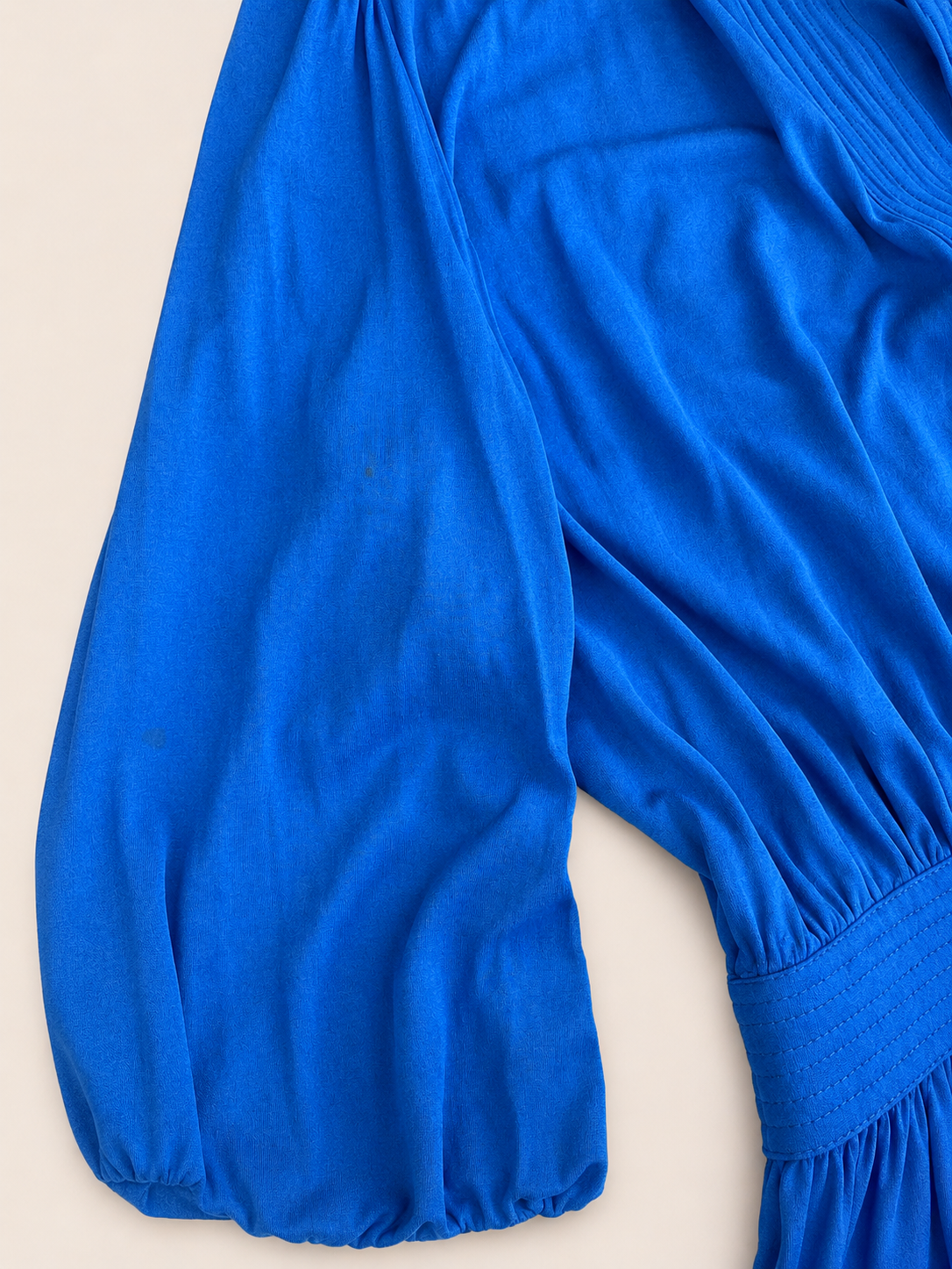Ensemble Vintage Bleu Électrique Louis Féraud Paris Tunique et Pantalon
