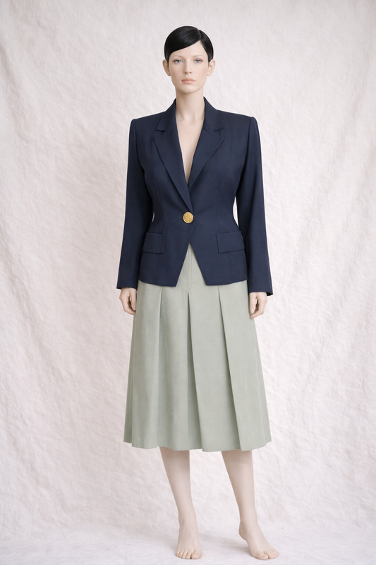 Blazer authentique Yves Saint Laurent Variation en laine bleu marine vintage