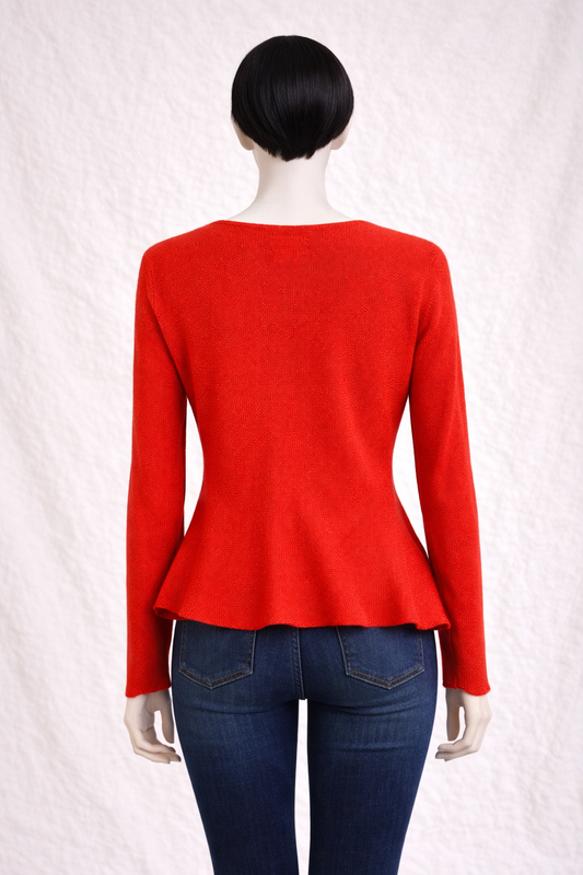 Bright red cashmere cardigan Dries Van Noten 100% cashmere – Made in Belgium