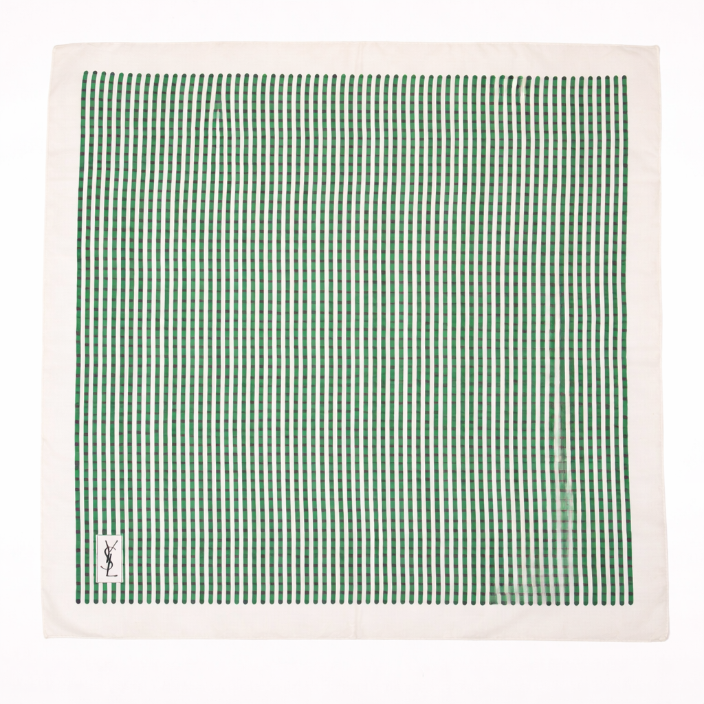 Carré Yves Saint Laurent en coton léger motif graphique vintage authentique