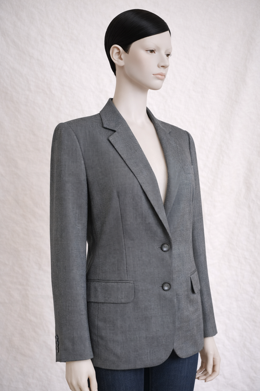 Blazer Burberry authentique en laine grise vintage