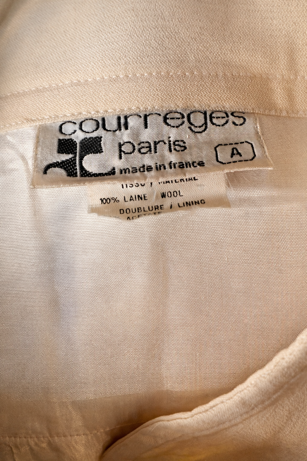 Robe futuriste en laine authentique Courrèges Paris circa 70