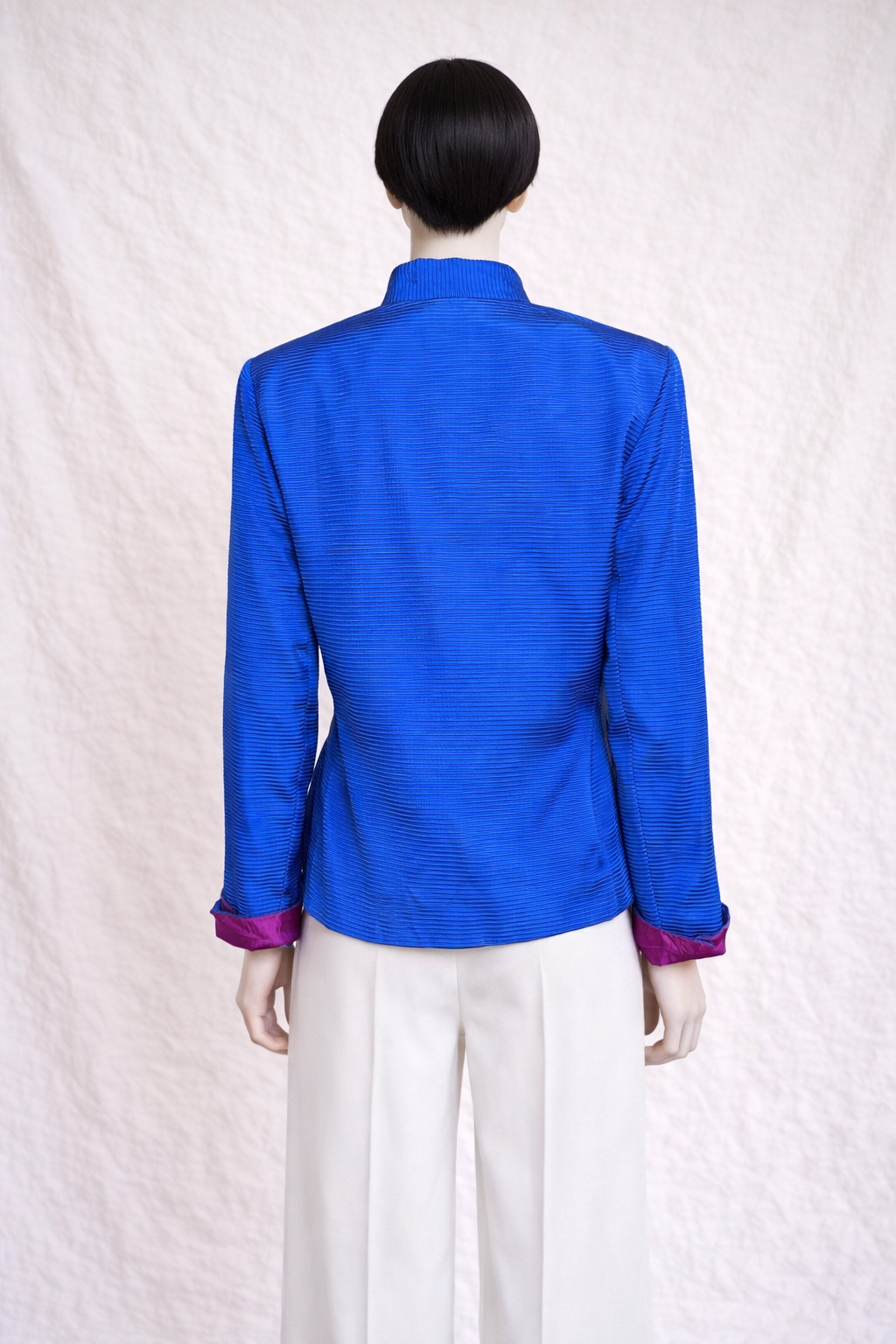 Blazer bleu et fuchsia Yves Saint Laurent vintage authentique