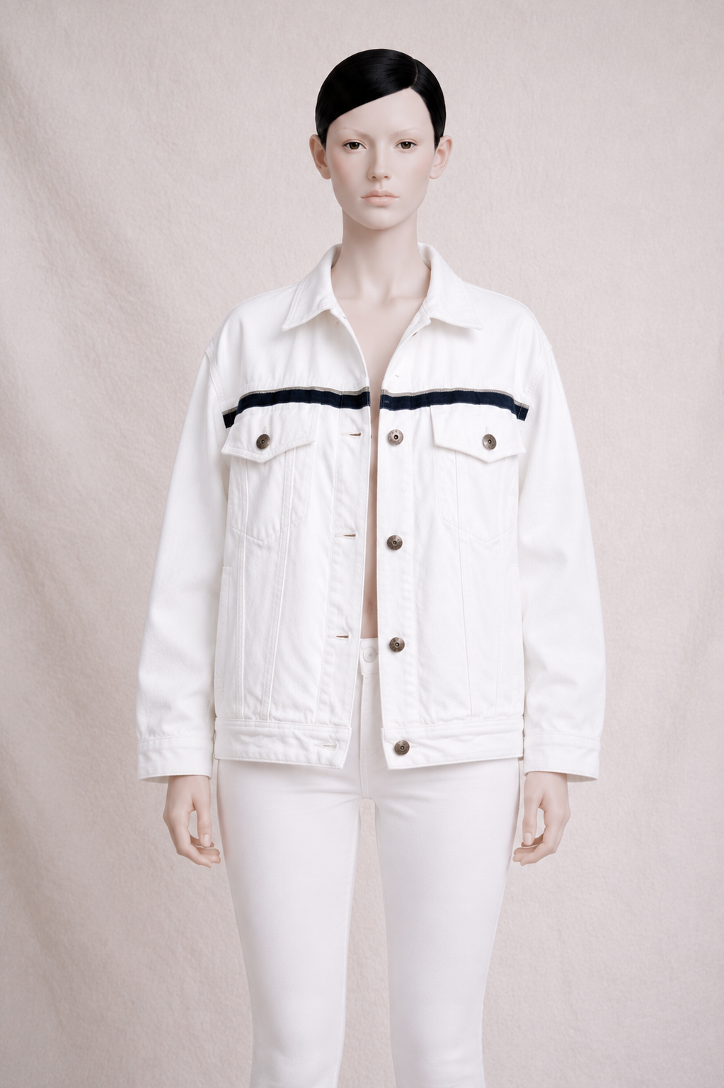 Vintage white denim jacket Louis Féraud