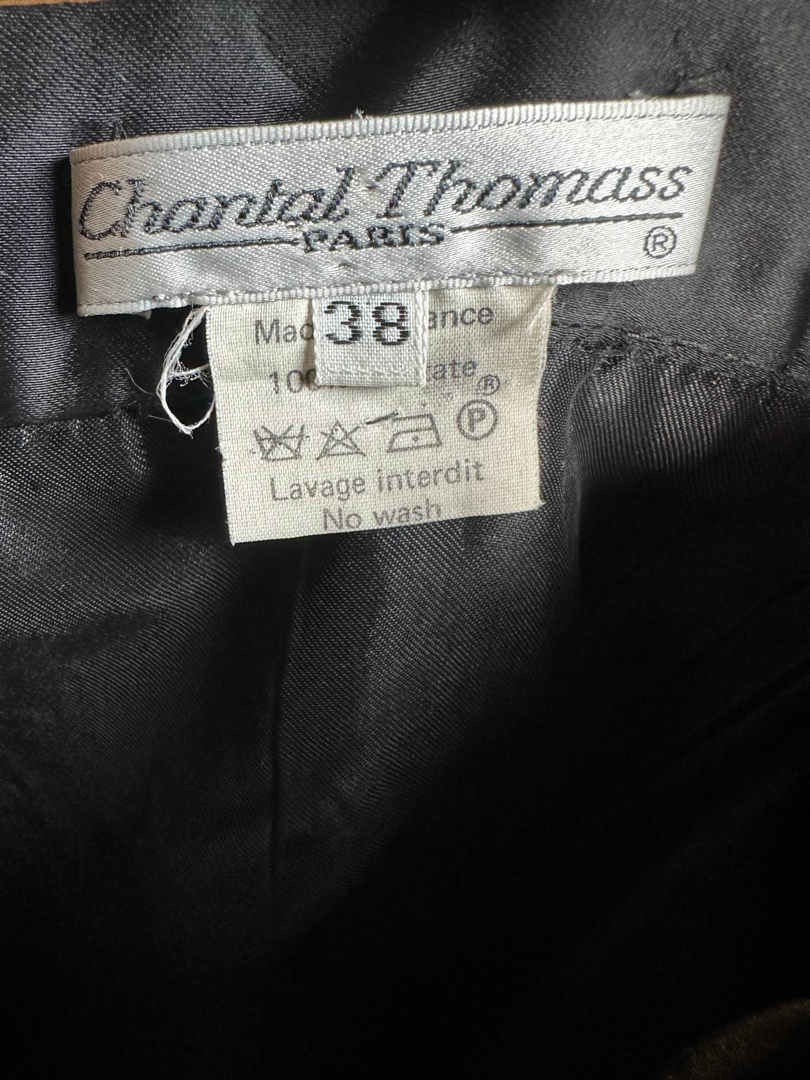 Jupe longue en satin noire Chantal Thomass Paris vintage