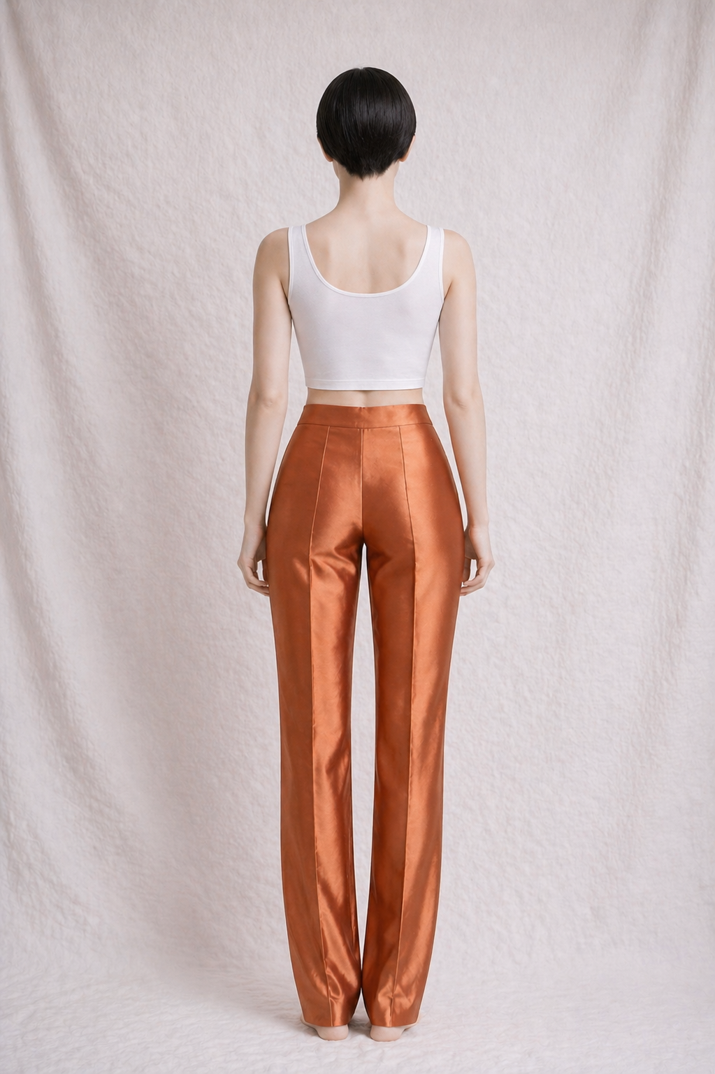 Pantalon Gianfranco Ferré en soie sauvage terracotta neuve