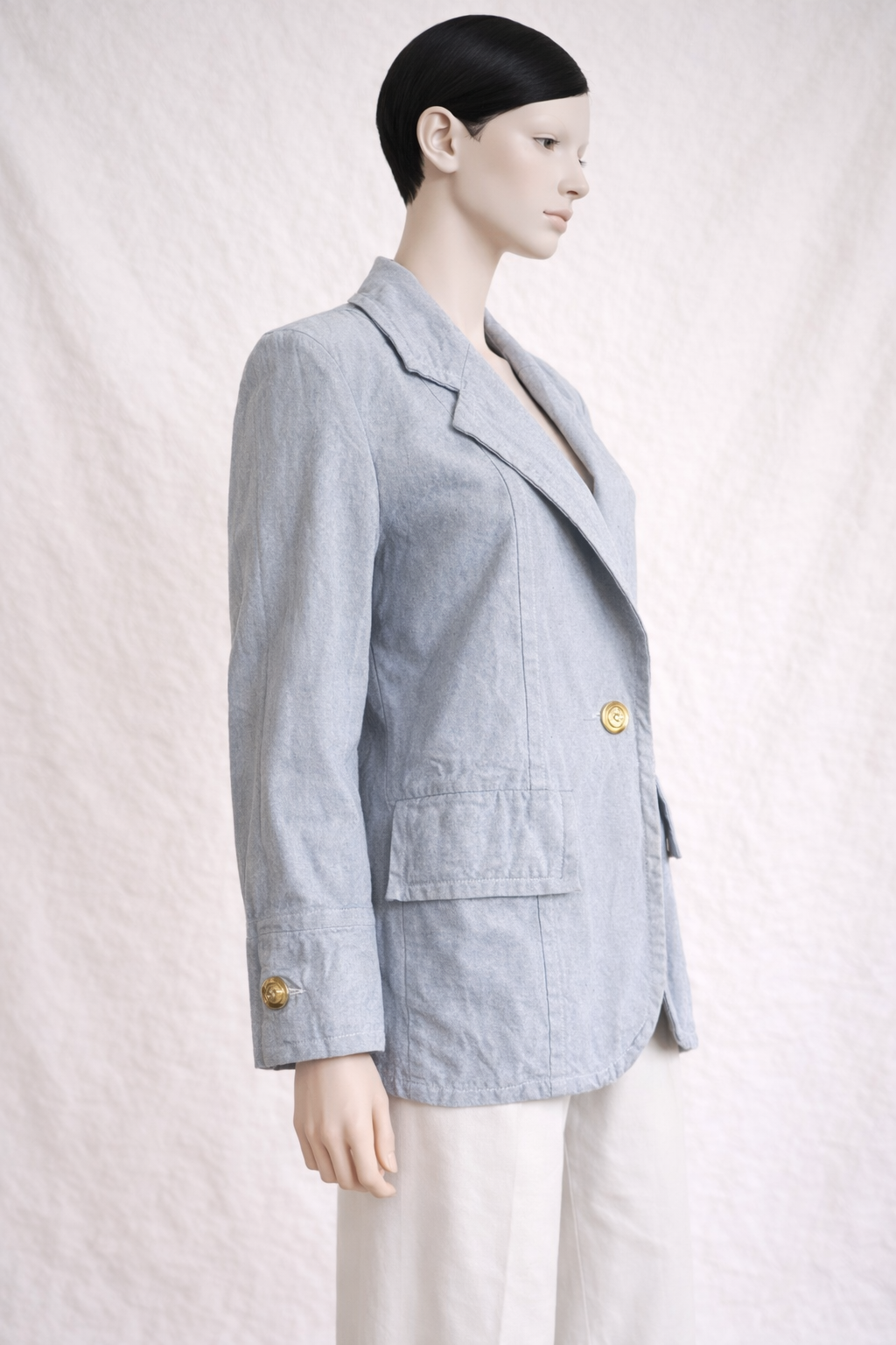 Blazer long en denim gris Givenchy vintage authentique