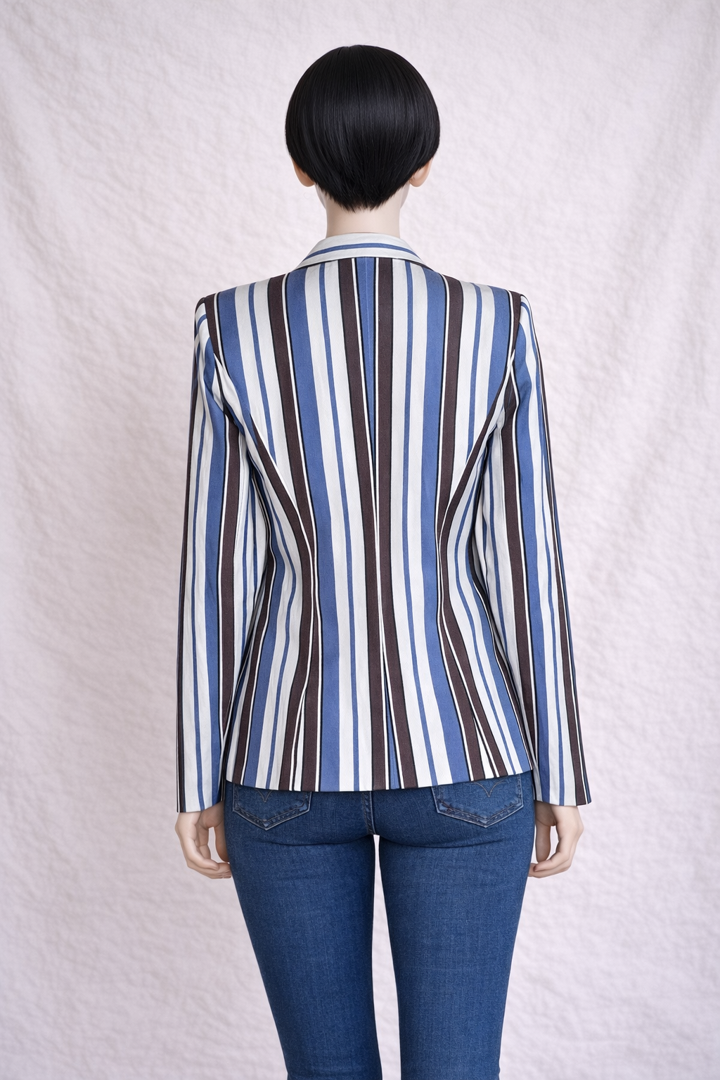 Blazer en coton Mugler à rayures vintage authentique