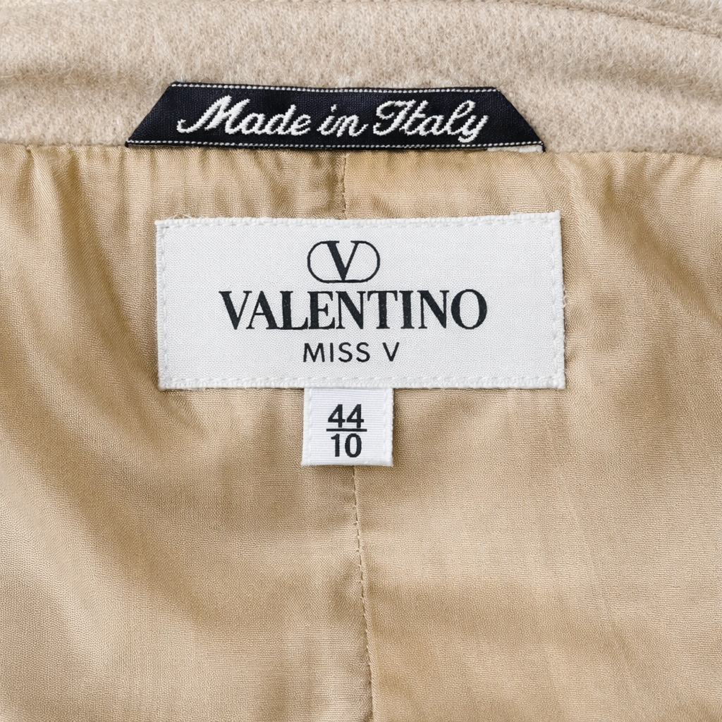 Blazer authentique Valentino Miss V en cachemire beige vintage