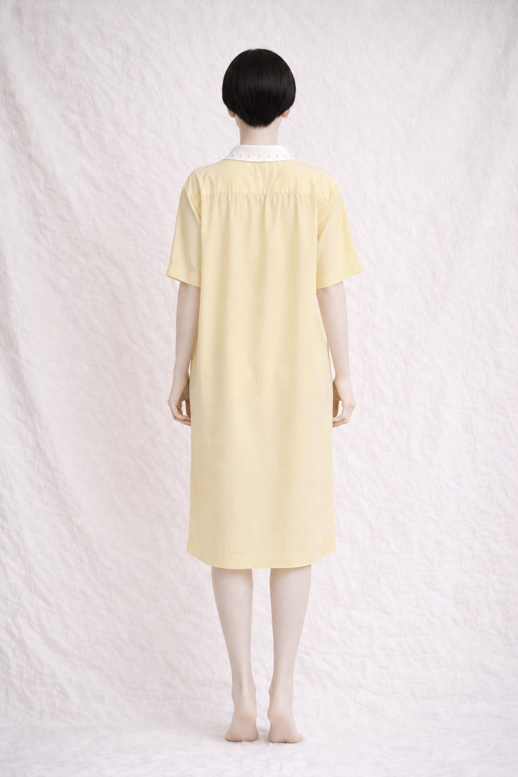 Robe chemise en coton jaune léger Burberry vintage authentique