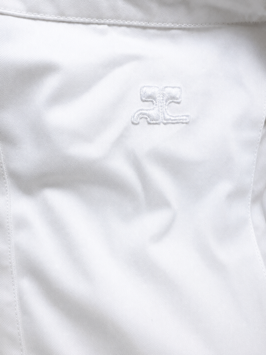 Jupe  - portefeuille blanche Courrèges Paris vintage authentique