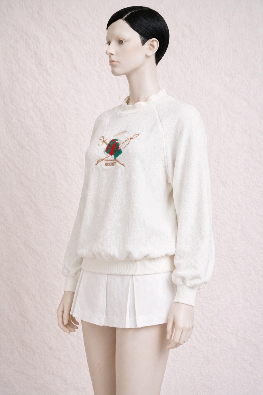 Sweat Hermès vintage en éponge blanc