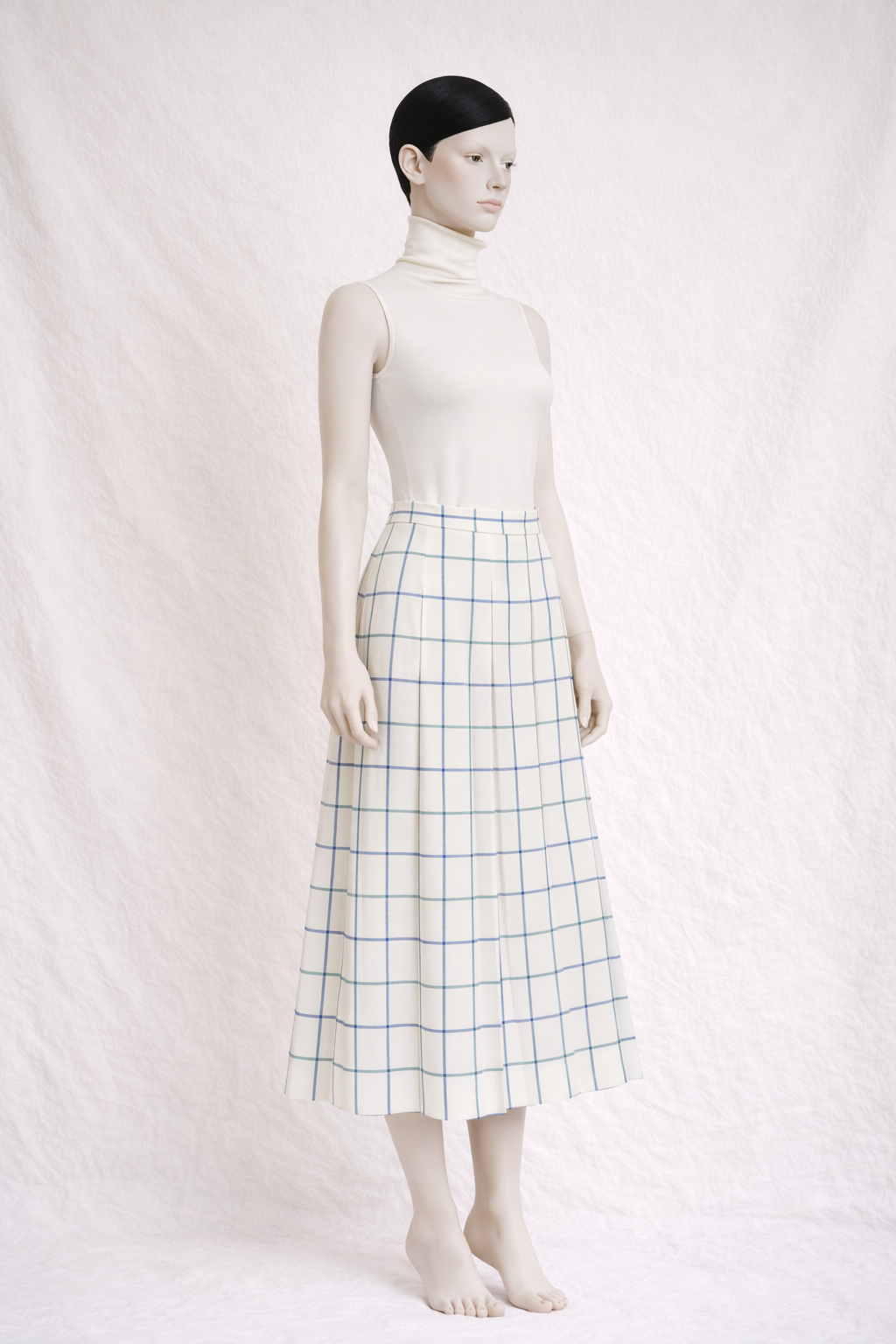 Jupe plissée Burberry vintage à carreaux en laine authentique