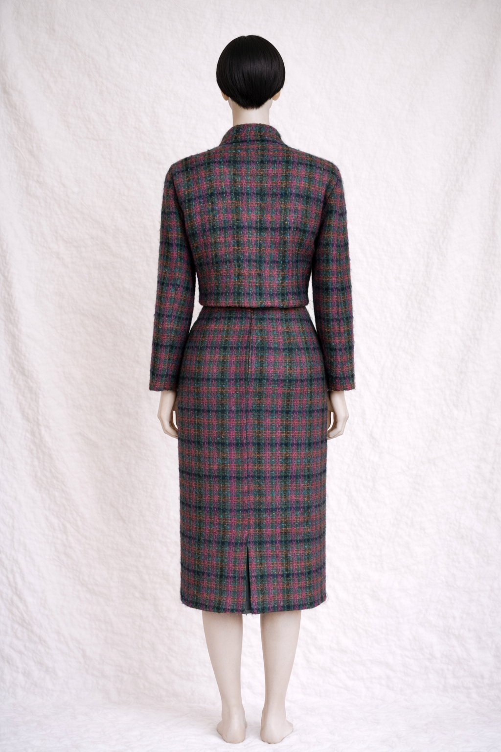 Ensemble tailleur jupe authentique Pierre Cardin en laine tweed vintage