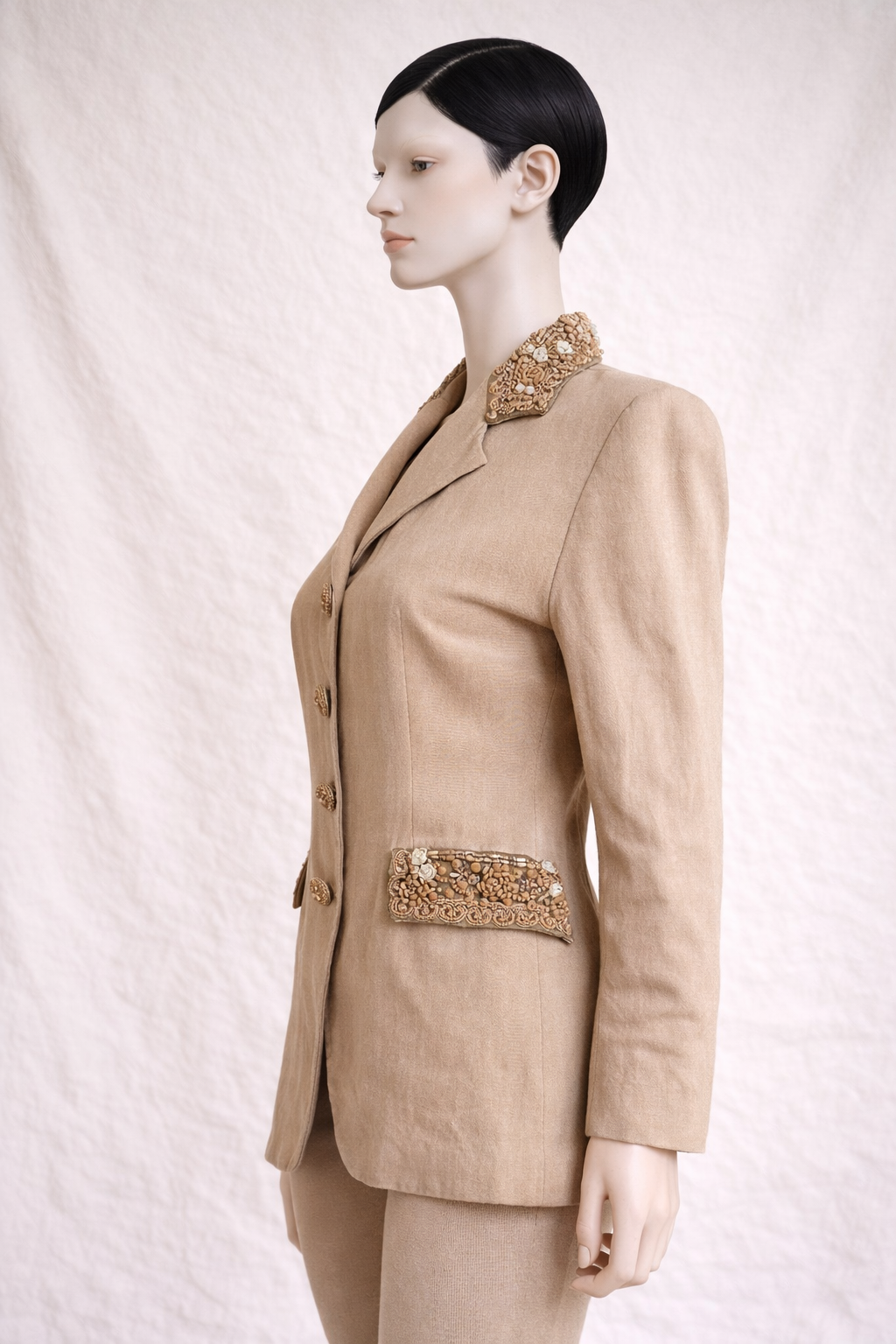 Blazer en lin beige Kenzo Jungle vintage
