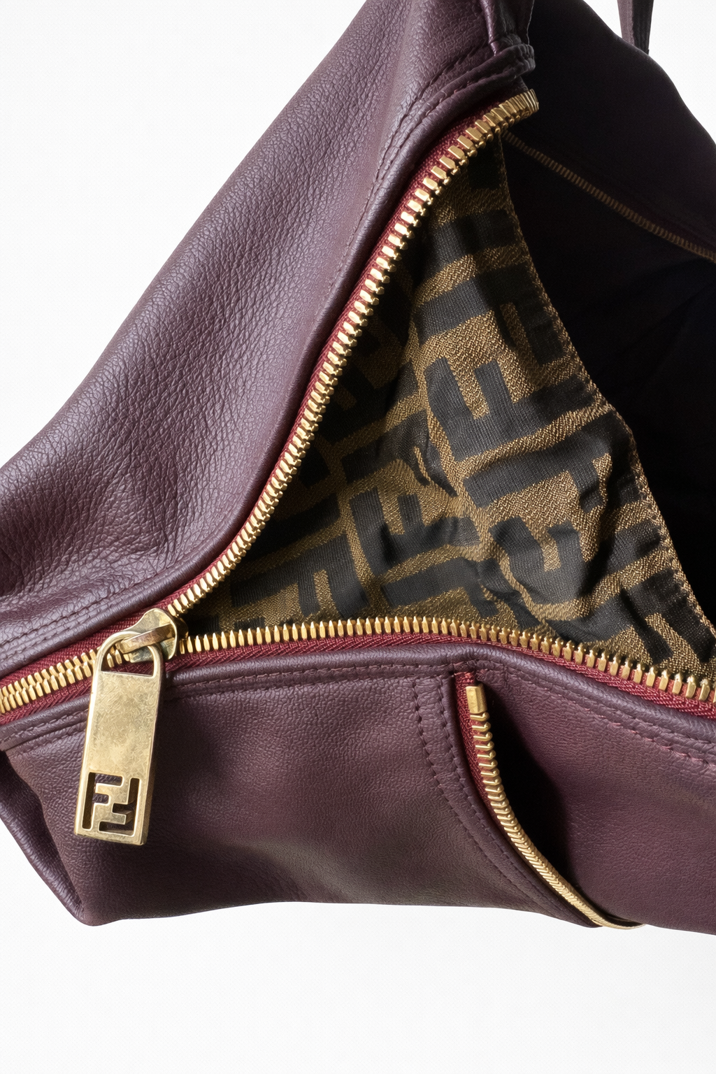 Sac en cuir prune Fendi authentique