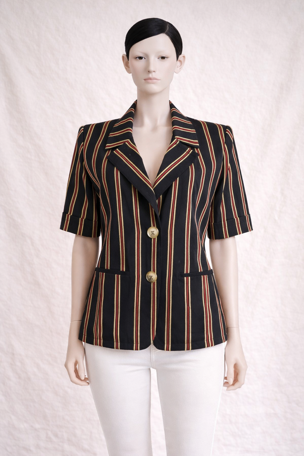 Blazer manches courts à rayures Yves Saint Laurent vintage authentique