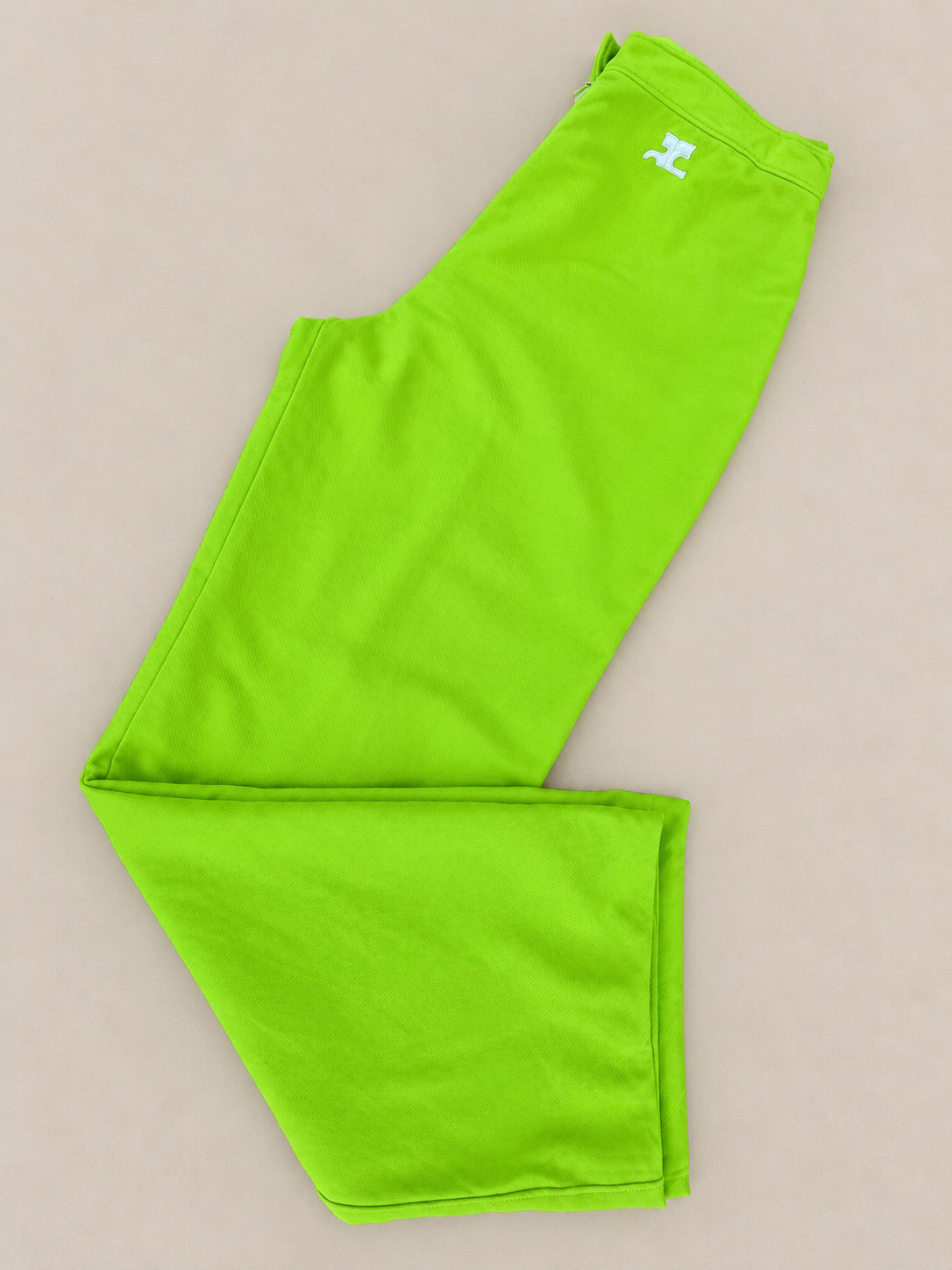 Pantalon iconique Courrèges en laine jaune citron vintage authentique