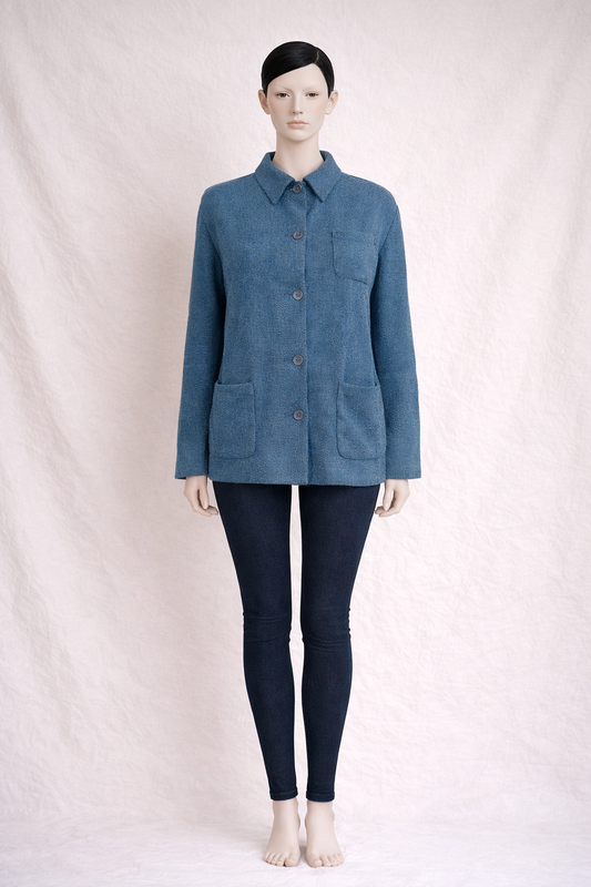 Veste authentique Lanvin Paris en laine bleue vintage