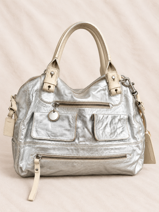 Chloé Vintage Silver Leather Bag from the Phoebe Philo Era Authentic
