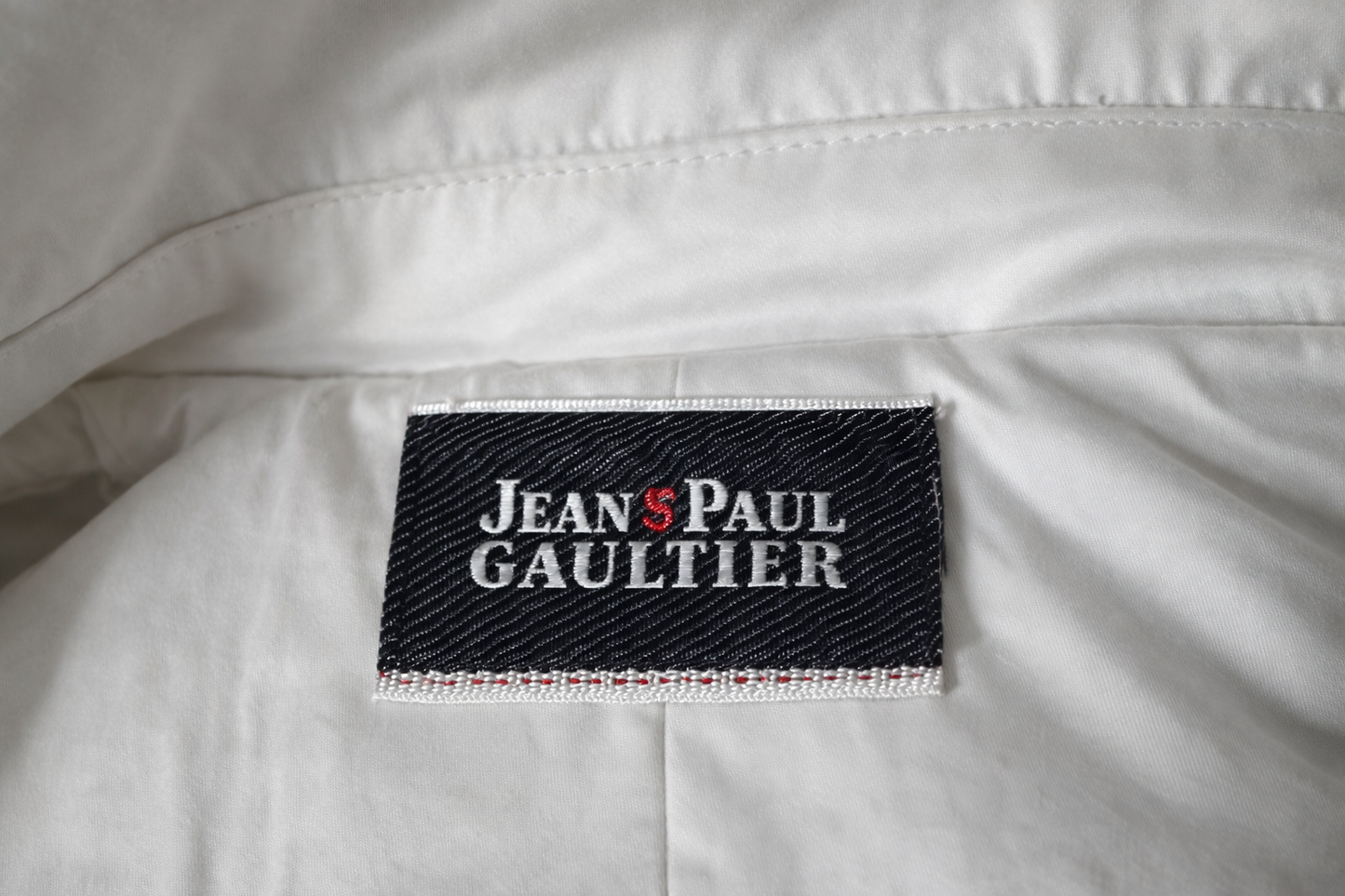 Trench authentique Jean Paul Gaultier en coton blanc à surpiqûres contrastées vintage