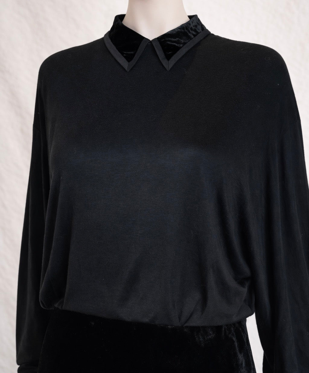 Robe longue authentique Lanvin Paris velours de soie dos ouvert vintage