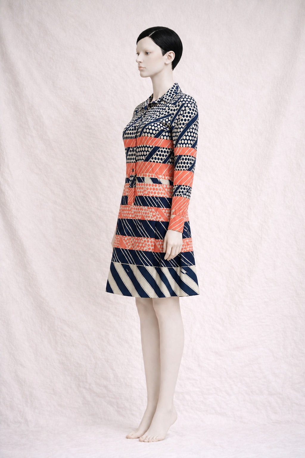 Robe en laine imprimée Lanvin Boutique vintage authentique circa 70's