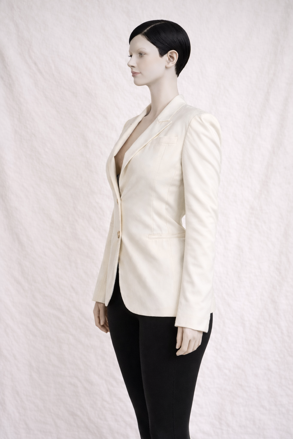 Blazer authentique Gucci en coton écru avec doublure florale en soie