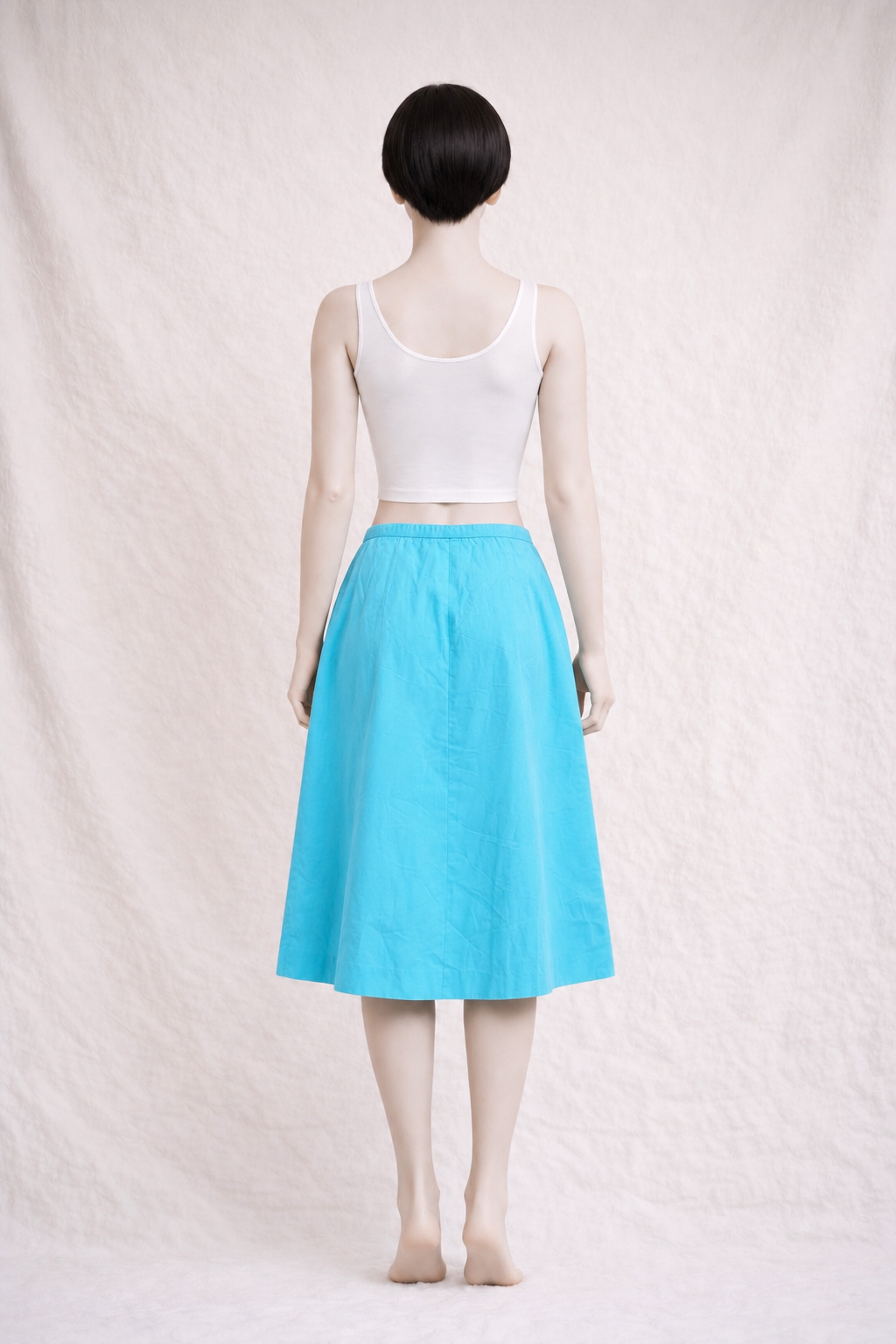 Jupe - portefeuille  Courrèges Paris bleu ciel pastel vintage authentique