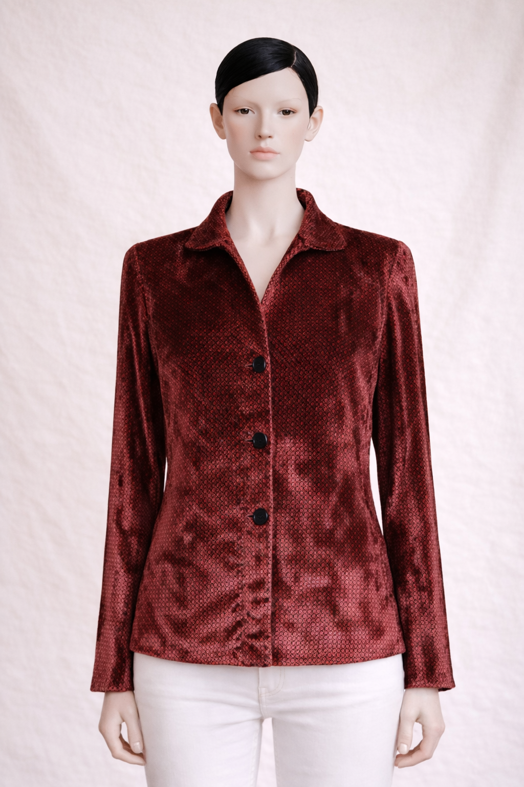 Veste en velours de soie imprimé Balenciaga vintage